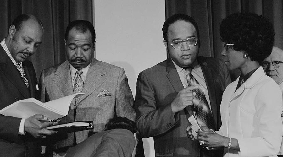 Members of the Congressional Black Caucus appear in a 1971 photograph