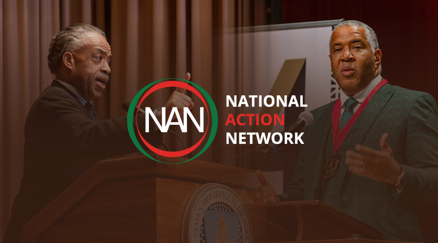 Al Sharpton and Robert F. Smith in an image with the National Action Network (NAN) Logo.